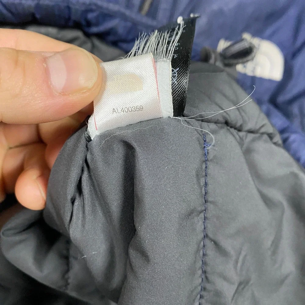 The North Face Puffer Jacket Mens Large Navy Blue Quilted Full Zip